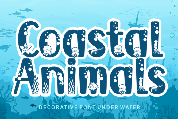 Coastal Animals Font for Ocean-Themed Designs