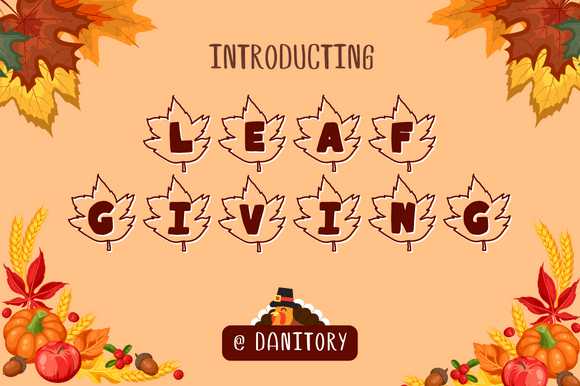 Leaf Giving Font for Festive Web Design