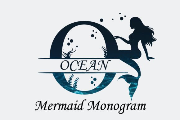 Ocean Mermaid Monogram Font for Web Design