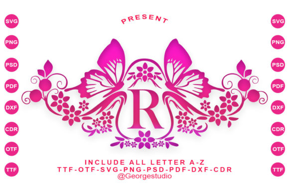 Rossella Butterfly Monogram Font for Web Design