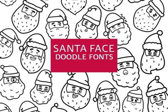 Santa Face Doodle Font for Web Design